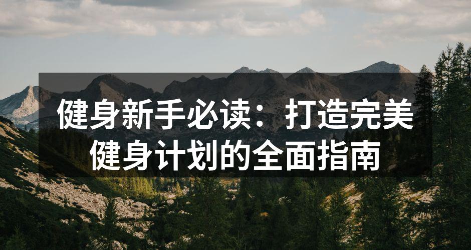 健身新手必读：打造完美健身计划的全面指南